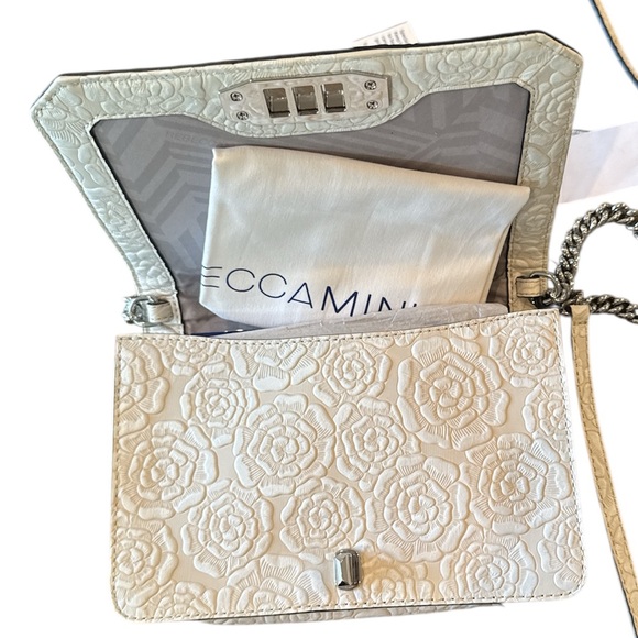 Rebecca Minkoff Love Crossbody White Floral Embossed NWT - Picture 8 of 14